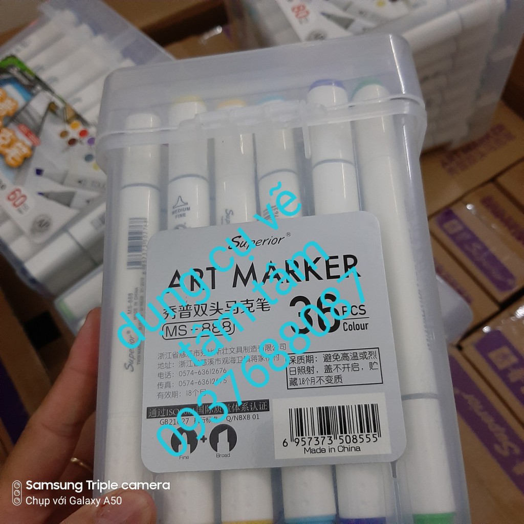 [ TÂM TÂM ] Bộ Marker 36 màu -  touch soft head hộp nhựa (Tặng giấy mẫu test màu)-