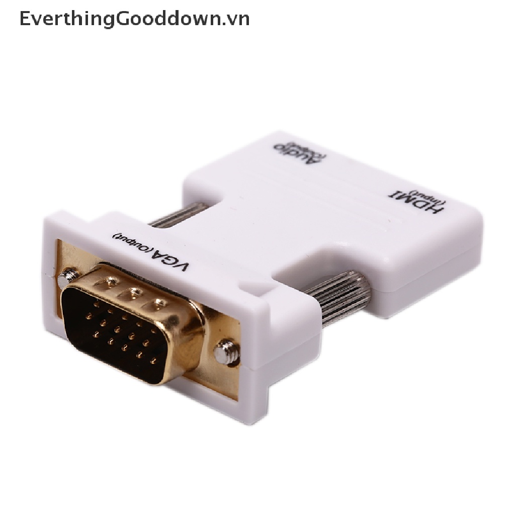 EverthingGooddown VGA To HDMI Adapter Full HD 1080P Audio Video Converter Laptop PC To TV AV HDTV vn