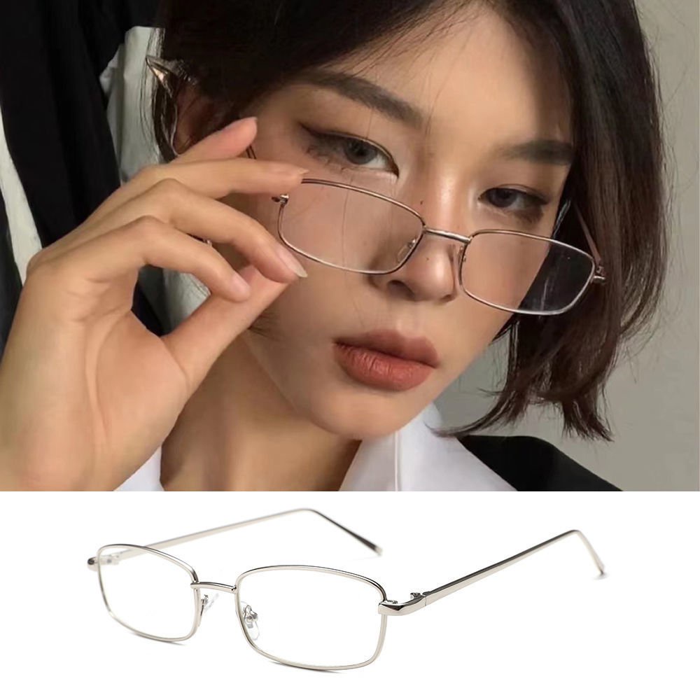 Mắt Kính Gọng Nhỏ Hình Chữ Nhật Phong Cách ins Thích Hợp Cho Người Cận Thị Thời Trang