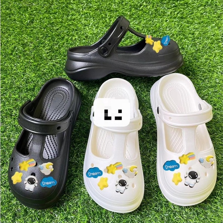 SỤC KHOÉT LỖ NỮ, DÉP SỤC QUAI SAU TĂNG CHIỀU CAO 5.5CM TẶNG KÈM NHIỀU STICKER