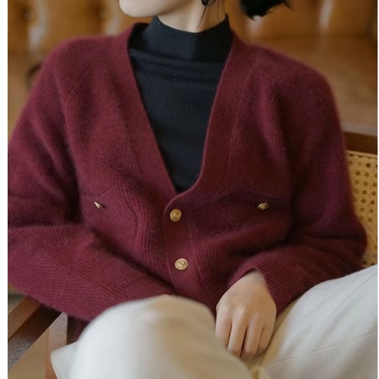 [ORDER] Áo Len cardigan Trơn Cúc Vàng -  Áo Khoác Len Phong Cách Hàn Quốc Công Sở AO075 ICC Official Store có Big Size