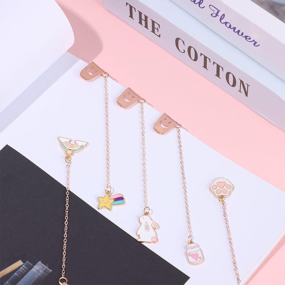 PINEVN Kẹp Đánh Dấu Trang Sách Di Động Mặt Dây Chuyền Dễ Thương