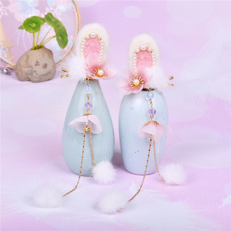 Trâm Cài Tóc Hình Thỏ Phong Cách Lolita Dễ Thương Cho Bé Gái