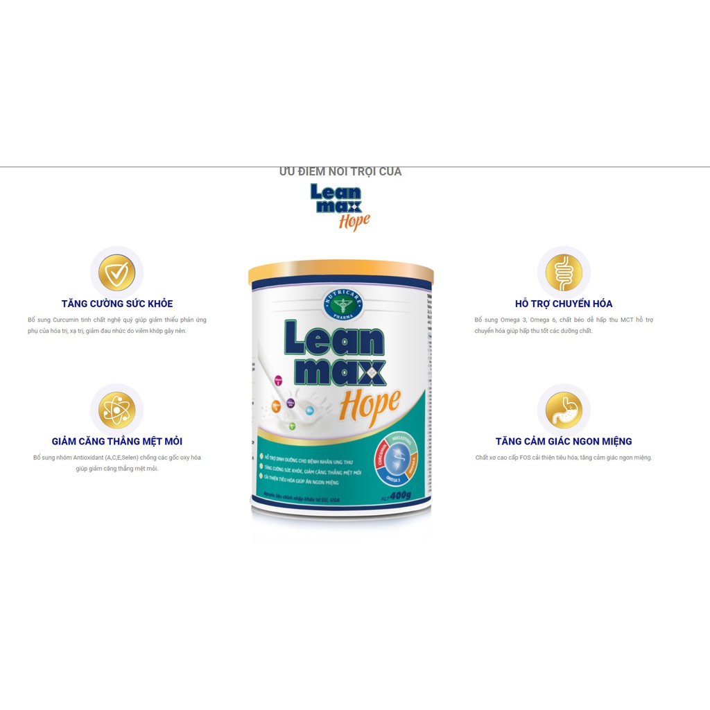 Sữa Lean Max Hope 400- 900g