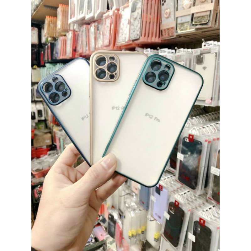 Ốp lưng KST nhám bảo vệ camera iPhone 12, 12 Pro, 12 Pro Max, 11, 11 Pro Max, Xs Max, XS, 7 Plus, 8Plus viền màu