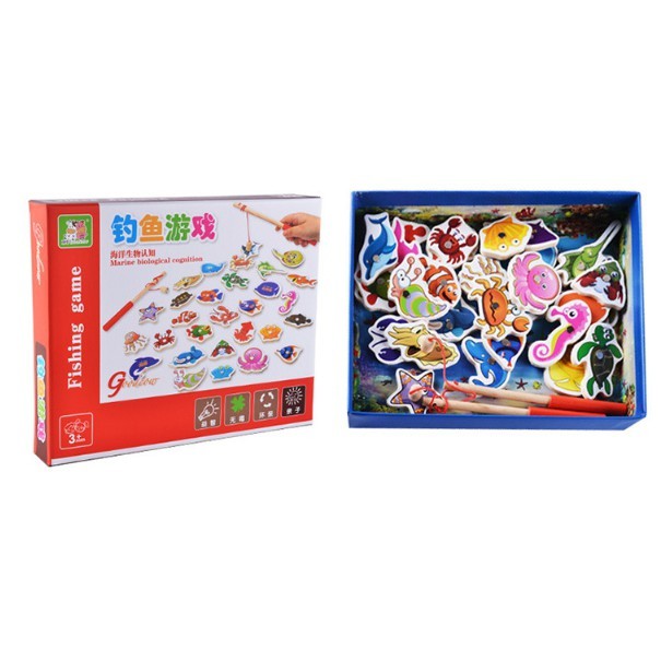 Đồ chơi câu cá gỗ nam châm 32 chi tiết