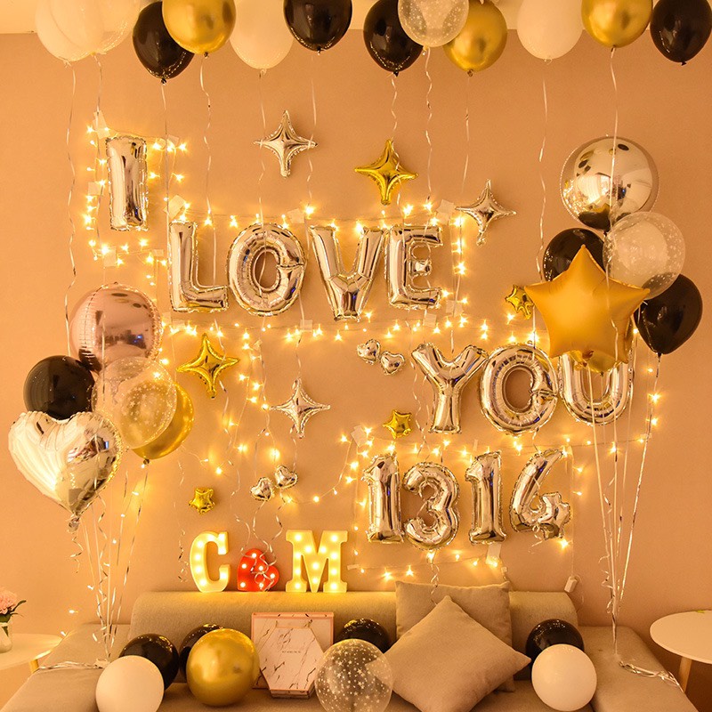 Set Bóng Bay Cầu Hôn, Trang Trí Marry Me MR00 Tặng Đèn Led