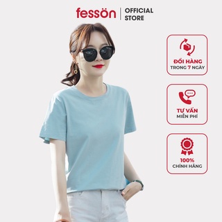 Áo thun nữ basic tee chất cotton mềm mịn form suông thoáng mát phông trơn fesson TTSG2052