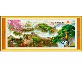 [Rẻ bất ngờ] Tranh Thêu VẠN LÝ TRƯỜNG THÀNH 151x66cm