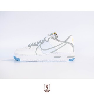 Giày Nike Air Force 1 React (Trắng/Xanh Vàng) / CT1020-100