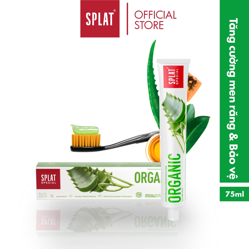 Kem Đánh Răng Bảo Vệ Men Răng SPLAT Organic Special Dạng Gel Thành Phần Tự Nhiên An Toàn Cho Cả Phụ Nữ Mang Thai 75ml