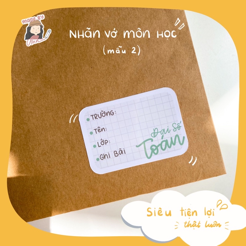 NHÃN VỞ MÔN HỌC  - Thêm tên