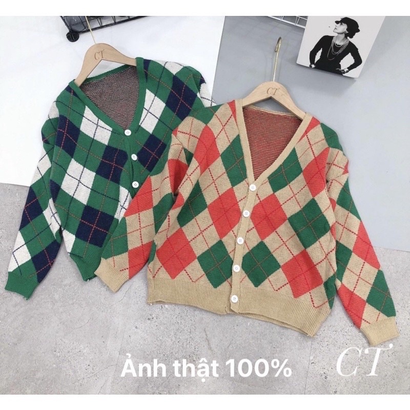 Áo Cadigan Len Hoạ Tiết Trám Hàn Quốc (Hàng QC loại 1) Áo Khoác Len Xinh Xắn Ulzzang | BigBuy360 - bigbuy360.vn