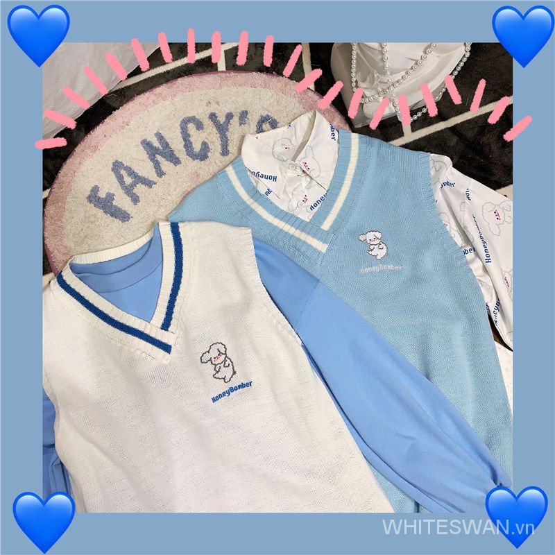 Set Áo Sơ Mi Dài Tay Và Áo Khoác Len Không Tay Thời Trang Dành Cho Nữ | BigBuy360 - bigbuy360.vn