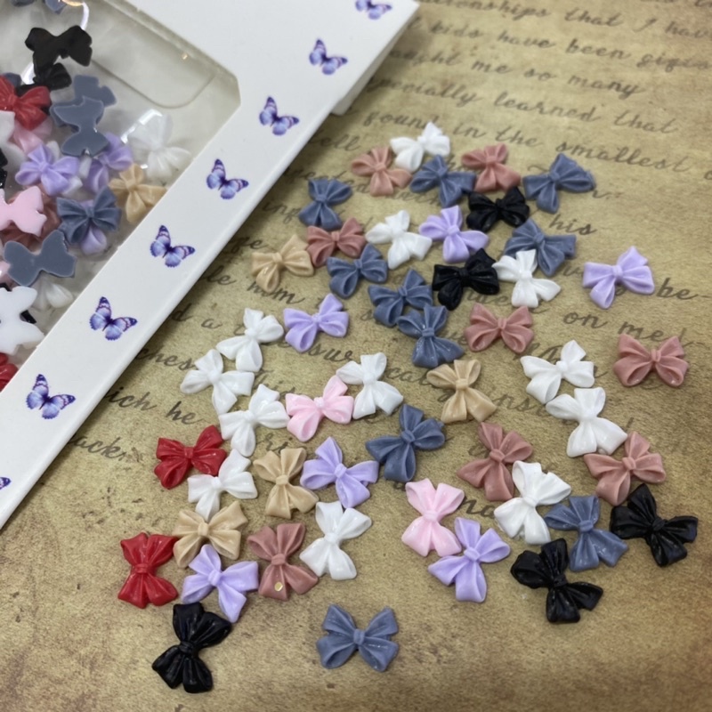 charm nơ mix màu-gói nơ màu trang trí nail ( ib shop chọn mẫu )