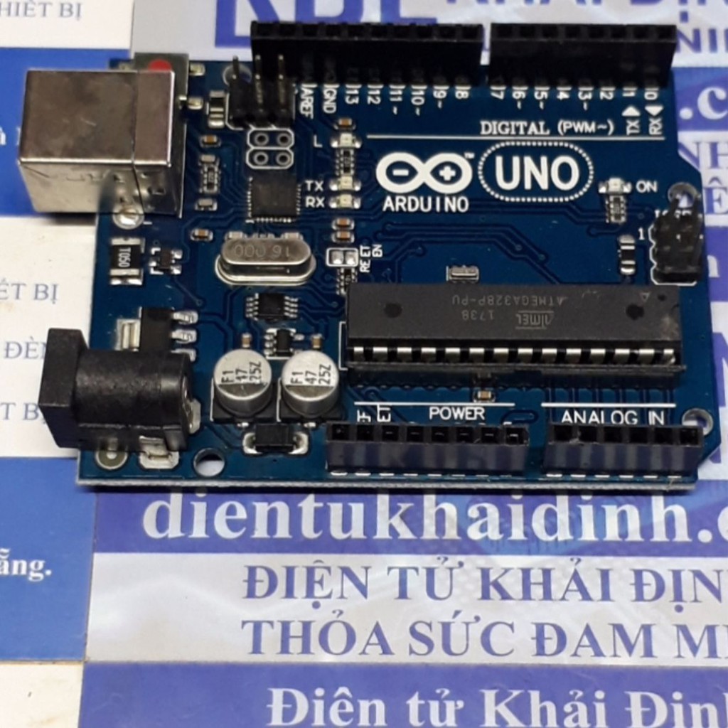 Kit thực hành, Kit phát triển, Kit thí nghiệm Arduino UNO R3 AVR ATMEGA328P, DIP + cáp kde4645