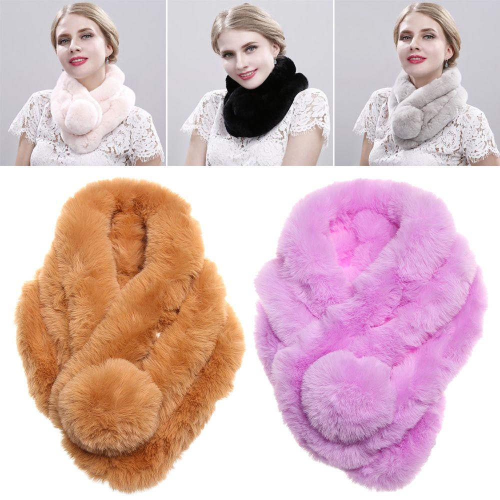 SUMU Khăn Choàng Giả Lông Thú Dày Mềm Mại Chống Gió Thời Trang