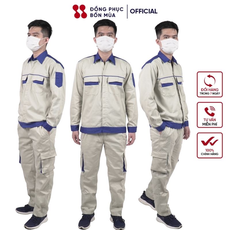 Quần áo bảo hộ lao động SB36 - Hàng may kỹ thiết kế cao cấp sẵn hàng kèm video