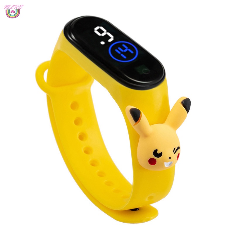 Đồng hồ đeo tay kỹ thuật số chống thấm nước có đèn LED dây đeo silicon dành cho bé trai và bé gái
