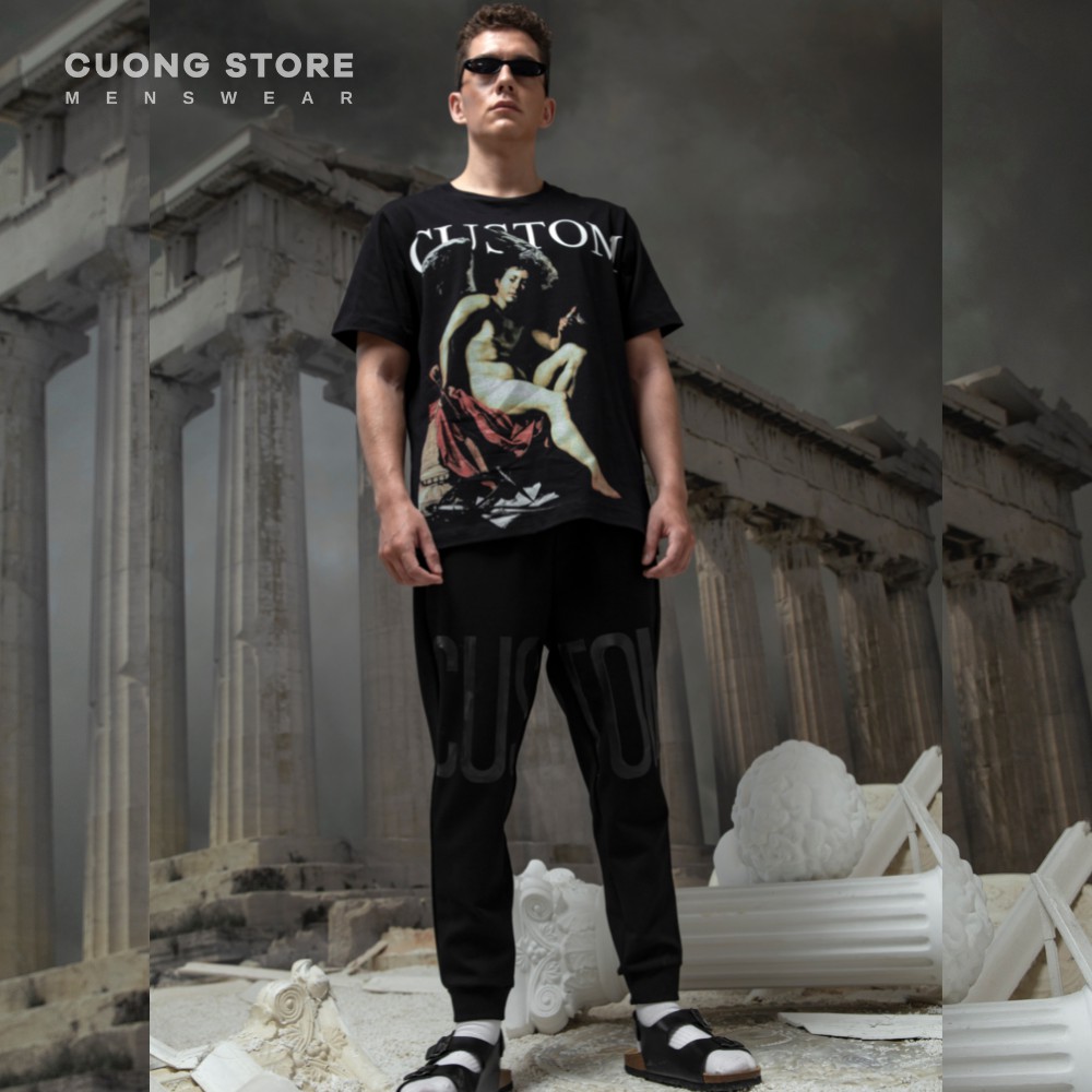 Quần Jogger unisex màu đen CUSTOM 2008071 chất Cotton cao cấp, co giãn, thoải mái - CUONG STORE
