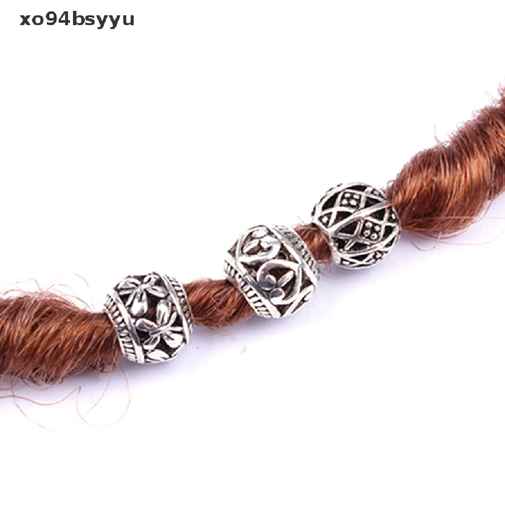 Set 10 Vòng Nối Tóc Bện Bằng Hợp Kim Xo94Bsyu Phong Cách Viking Cổ Điển