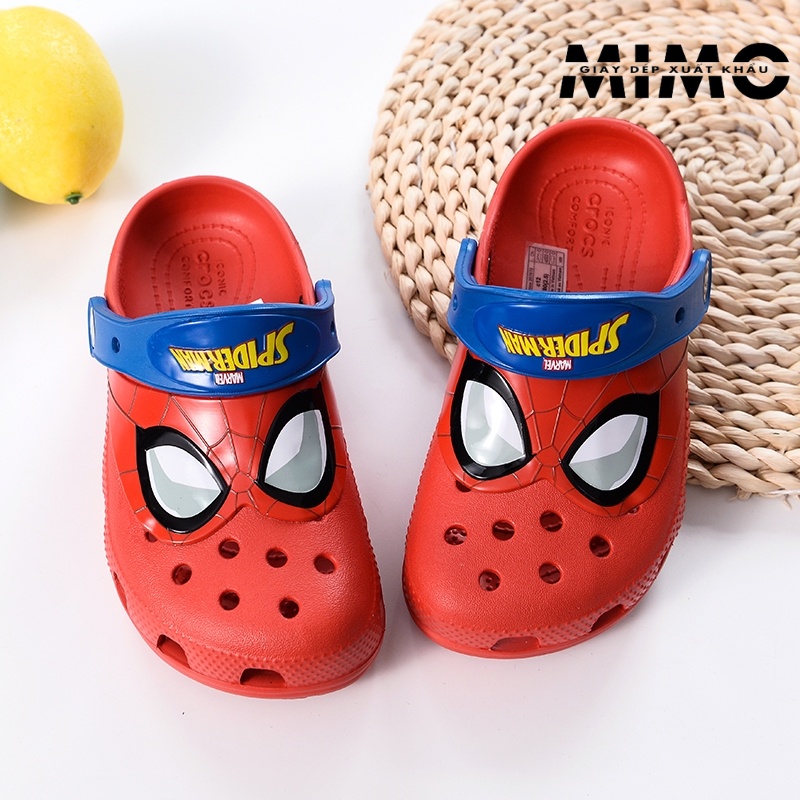 Dép sục nhện Spiderman mắt kính đỏ cho bé trai, tặng kèm jibit
