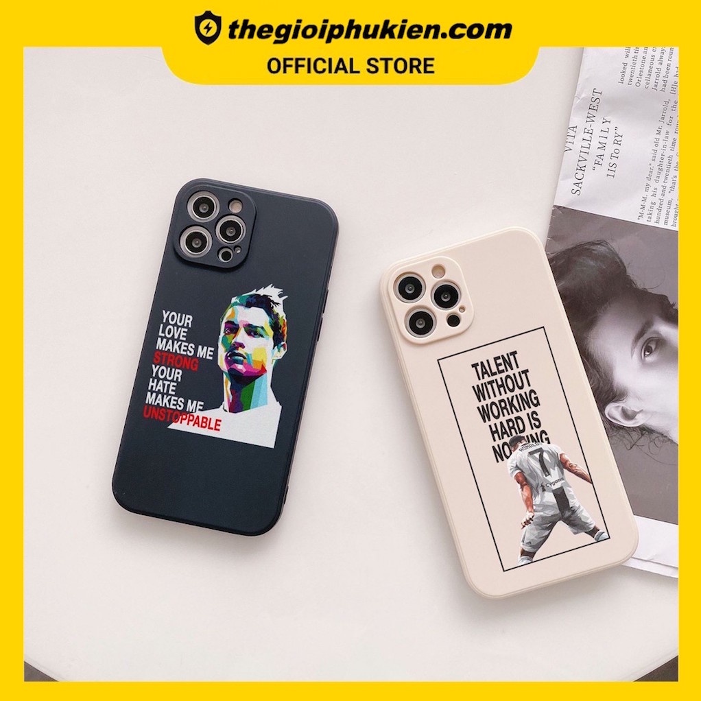 Ốp lưng iphone cạnh vuông quotes Ronal dành cho ip 11promax 12promax 7plus 8plus xsmax 11 xr xs 7 8 6 - E60
