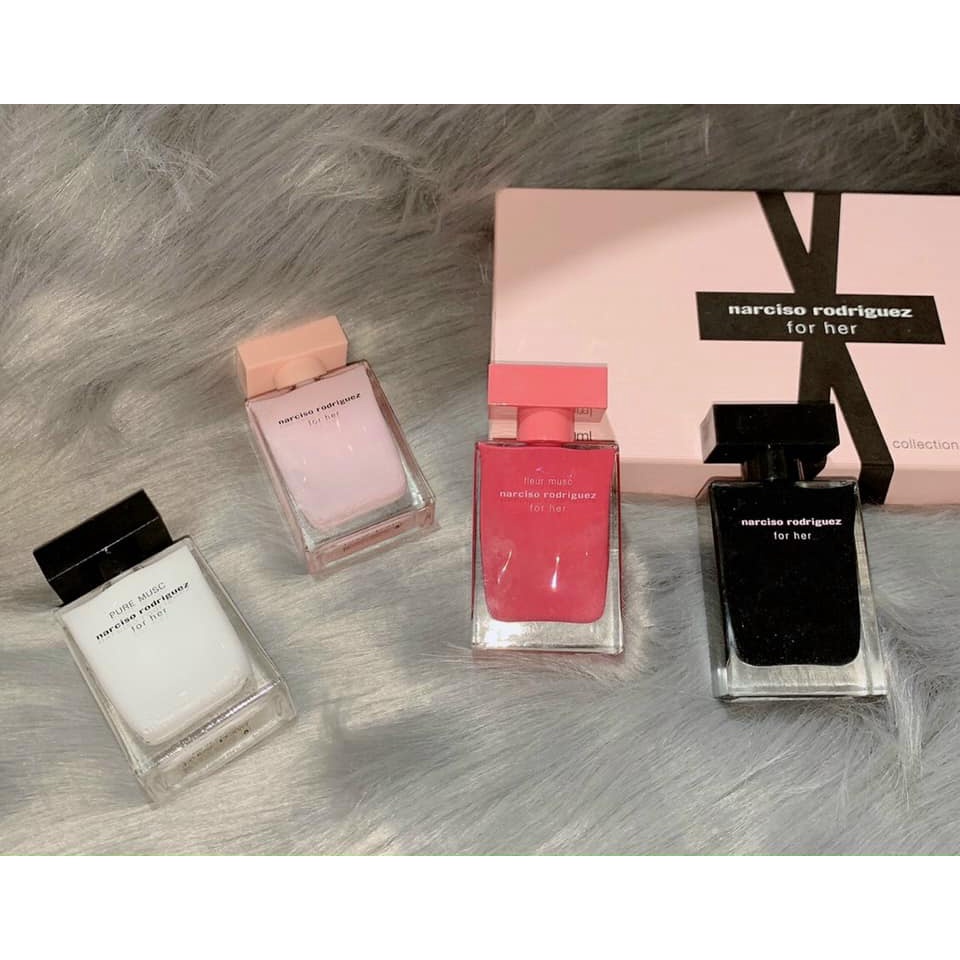 Bộ Set Nước Hoa Mini Narciso Rodriguez For Her 4 chai x 7.5ml Quyến Rũ.
