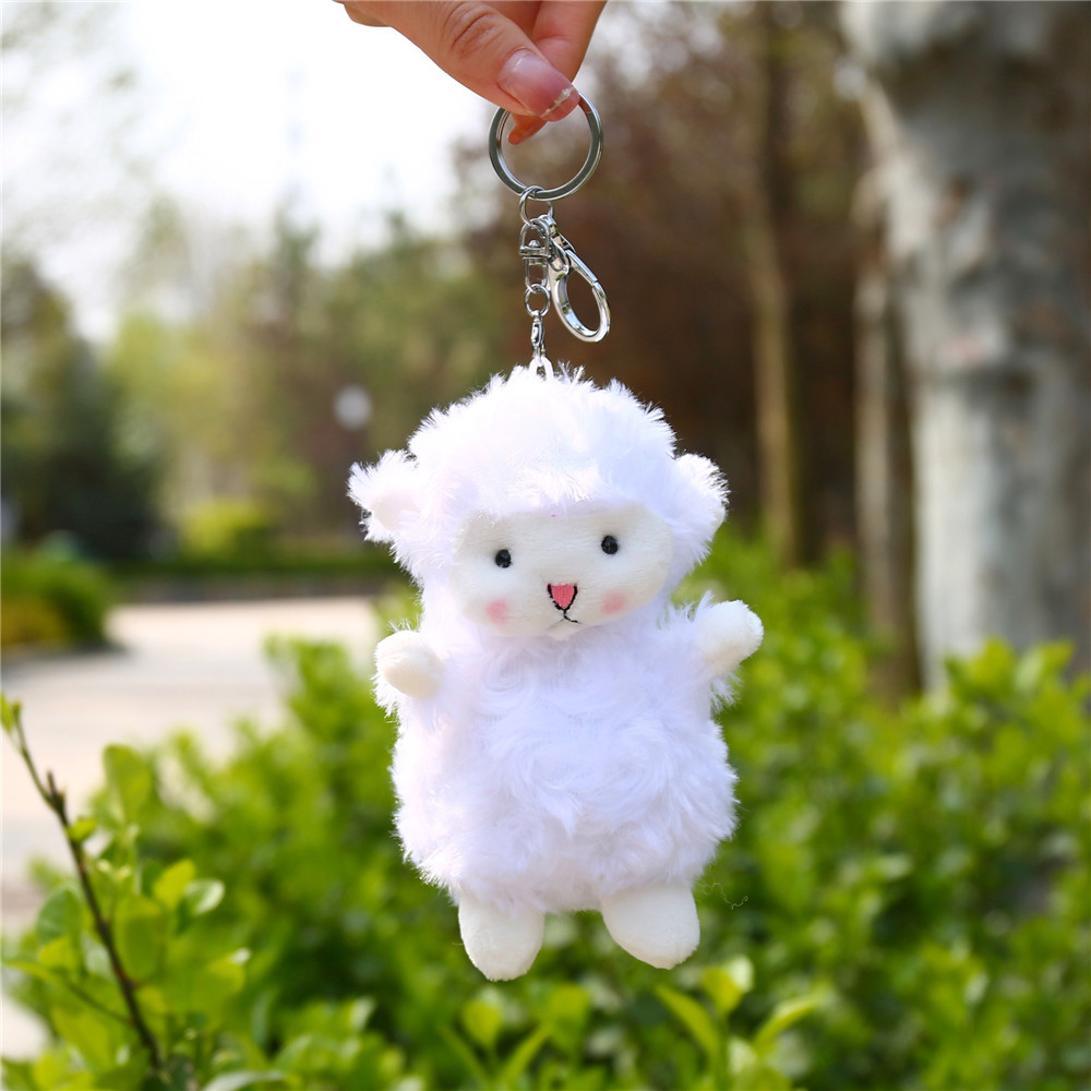 Móc khóa hình chú cừu nhồi bông xinh xắn
