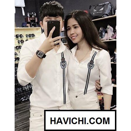 Áo Sơ Mi Cặp Đôi Nam Nữ dễ thương phong cách cá tính