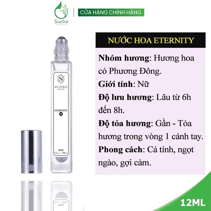 Nước hoa nữ Suziko Enternity cá tính, ngọt ngào. Nước hoa mini gợi cảm 10ml dạng lăn tiện lợi