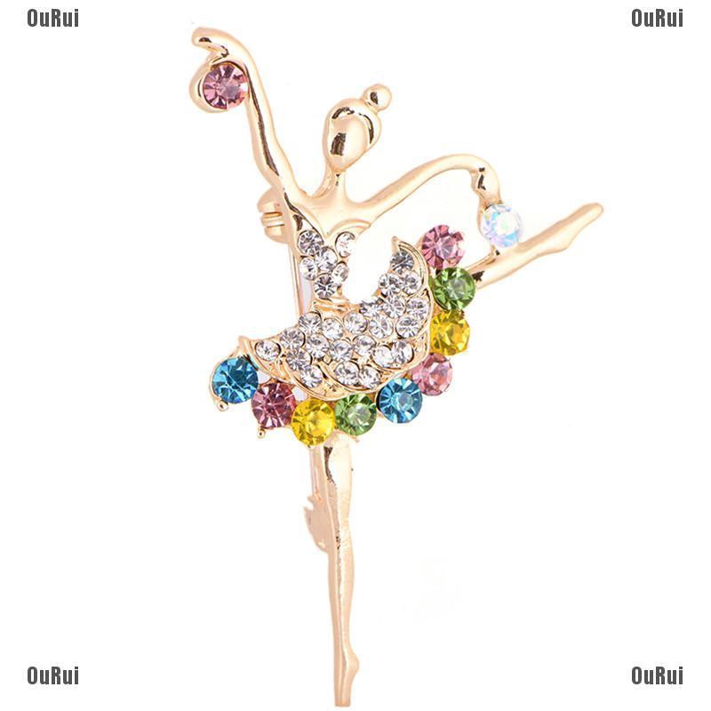 (FCC) Ghim Cài Áo Hình Cô Gái Nhảy Múa Đính Đá Dễ Thương (Chúng Tôi