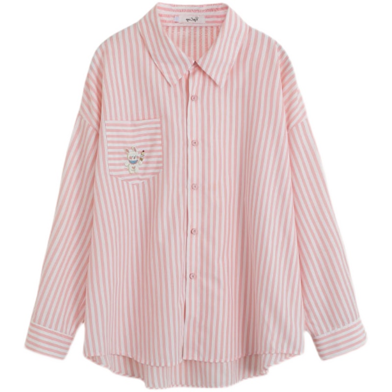 Áo sơ mi tay dài in hoạt hình phong cách mùa thu cho nữ