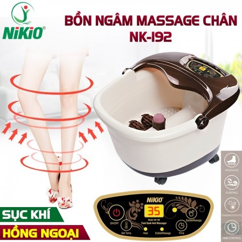 [Mã 254FMCGSALE giảm 8% đơn 500K] Bồn ngâm chân massage Nhật Bản Nikio NK-192 - Cải thiện giấc ngủ, giảm stress - giá rẻ