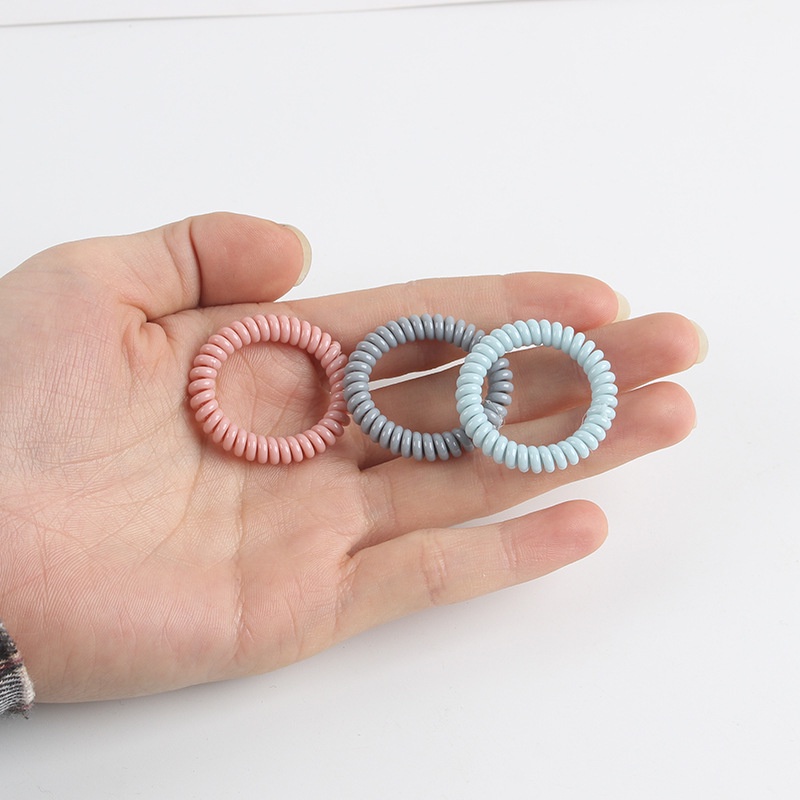 Thun cột tóc nhựa loại cọng nhỏ phong cách Hàn Quốc nhiều màu (1 Cái)