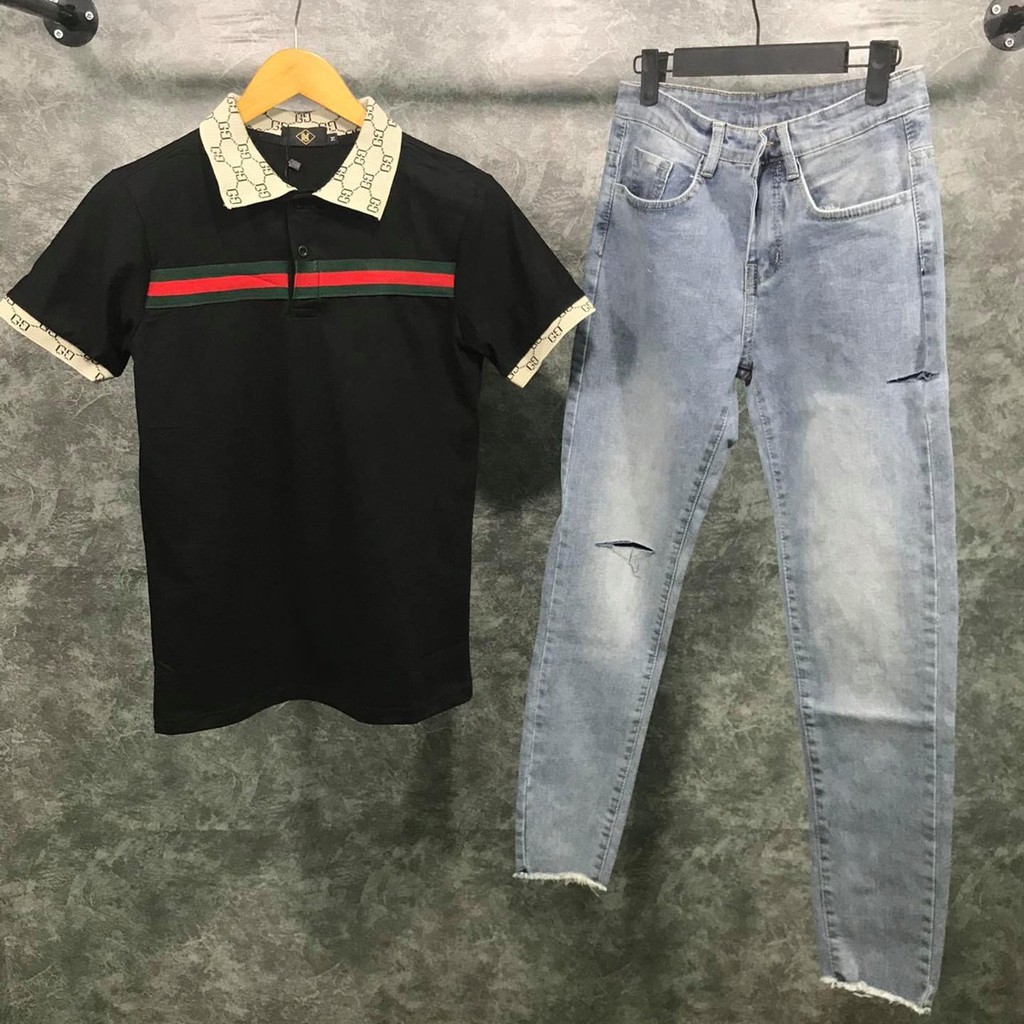 Quần jean nam xanh cao cấp rách gối chất bò co dãn mẫu mới nhất AHFASHION MS5067 | BigBuy360 - bigbuy360.vn