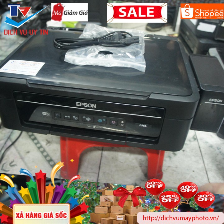 Máy in phun màu cũ đa năng Epson L365 L360 L350 L351 L380 L385 In màu in đen trắng Photocopy Scan màu