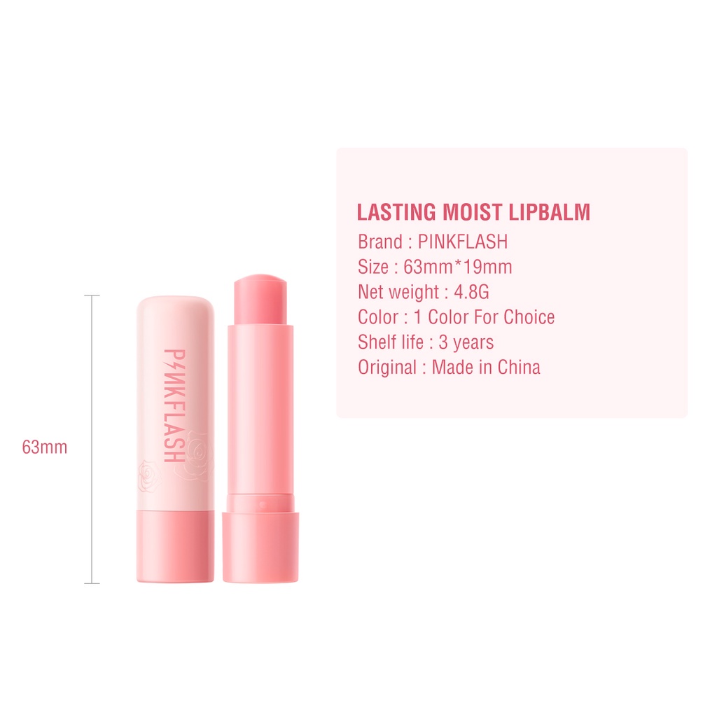 [Hàng mới về] Son dưỡng môi Pinkflash chiết xuất từ dầu thực vật làm mềm mại trọng lượng 30g