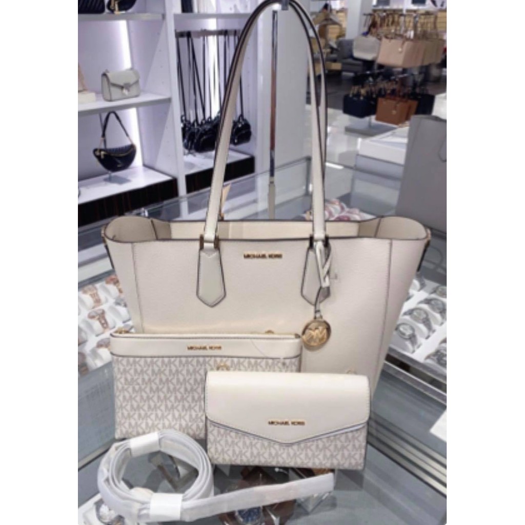 Set 3 món gồm 1 túi to + 1 zip clutch + 1 folded clutch MICHAEL KORS