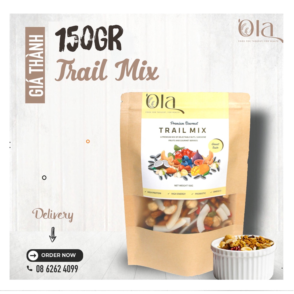 [Mã GROSALE giảm 10% đơn 150K] Trail Mix - Hỗn hợp 11 loại hạt và trái cây - 150gr