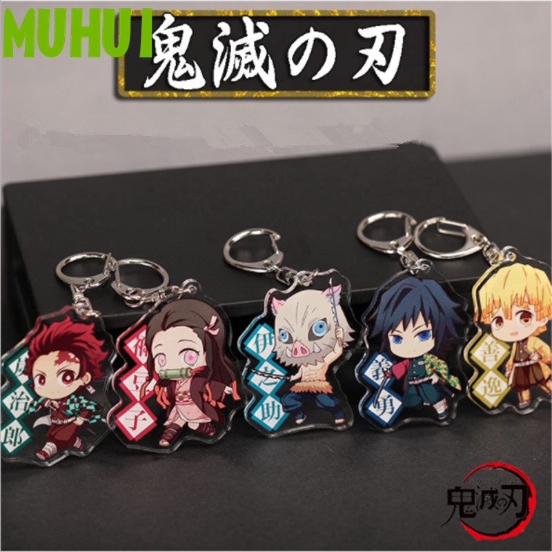 Móc khóa 2 mặt hình anime Kimetsu No Yaiba chất liệu Acrylic