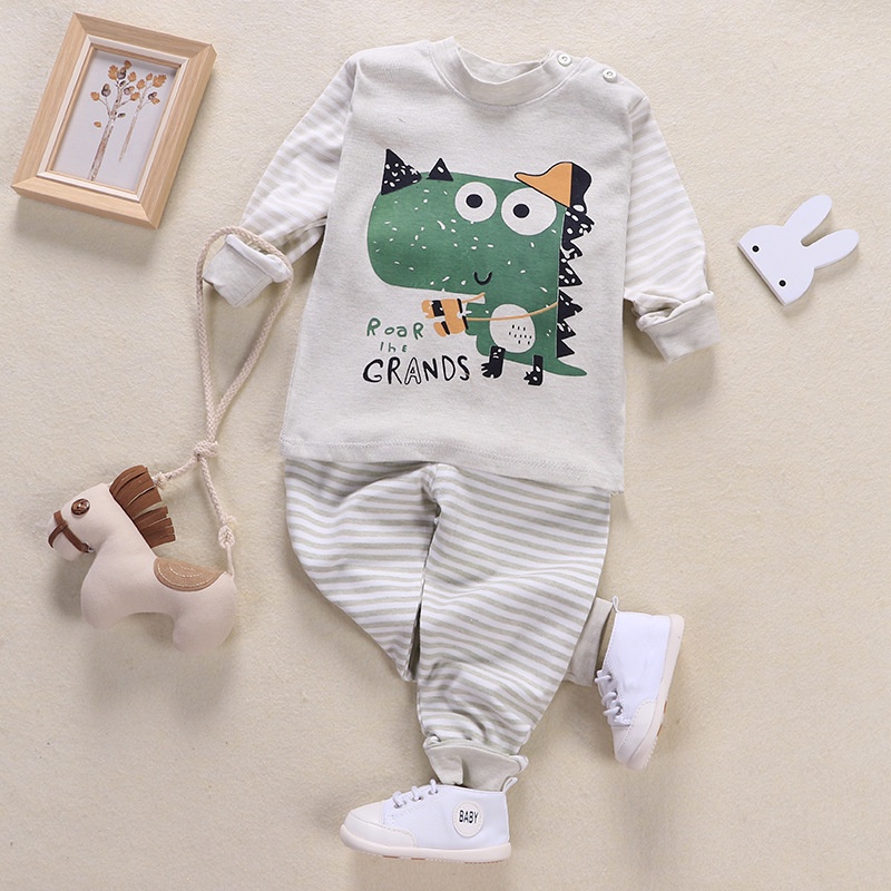 Bộ quần áo thun thu đông bé trai Đồ bộ dài tay cotton dài tay trẻ em từ 2 - 7 tuổi