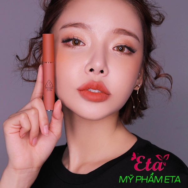 Son kem 3CE Velvet Lip Tint MỊN MÔI, NHẸ MÔI Going Right Nâu Đất siêu tây