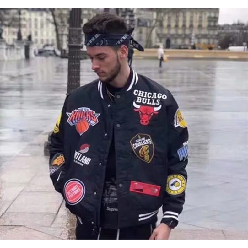 Áo khoác bóng chày Supreme 18SS X NBA X NIKE