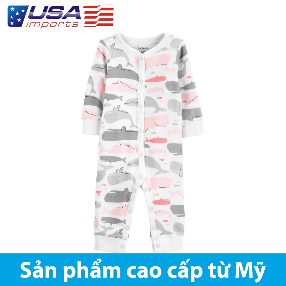 Đồ dài, đồ ngủ cotton liền quần cài nút Car-tờ Auth Từ Mỹ (16579910)