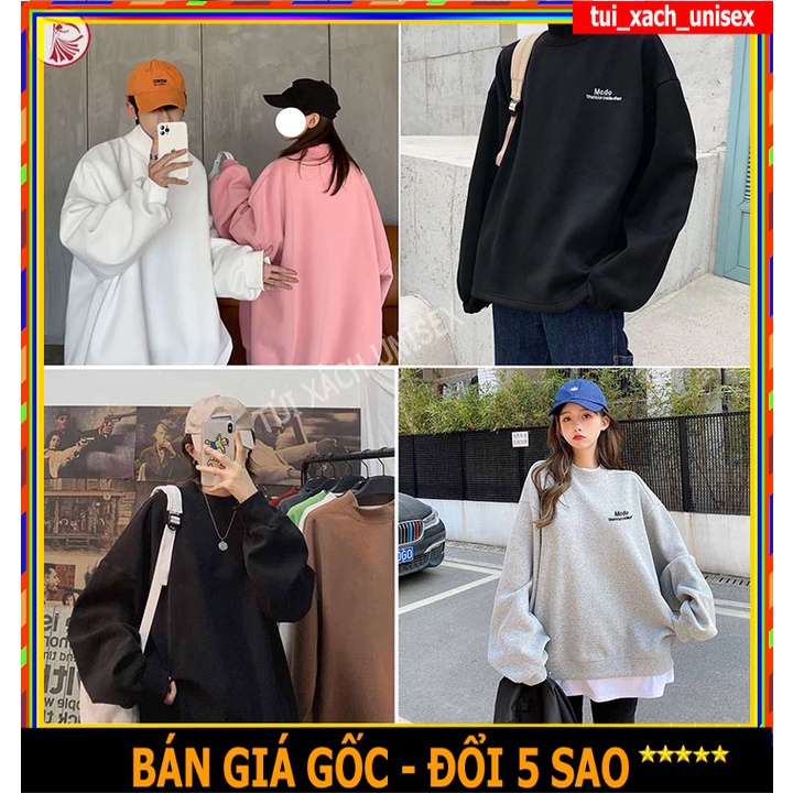 ❤️ MẶC LÀ THÍCH ❤️ Áo Sweater Nỉ Nam Nữ khóa cúc cổ bẻ In Hình Brnad Dài Tay Chất Vải Dày Dặn Co Giãn Tốt Form Rộng