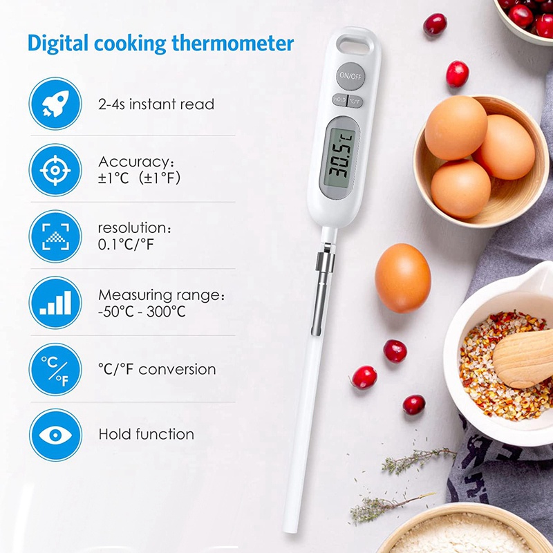 Nhiệt Kế Kỹ Thuật Số 5.6in Chống Nước IPX65 Đo Nhiệt Độ Thực Phẩm Tự Động Off