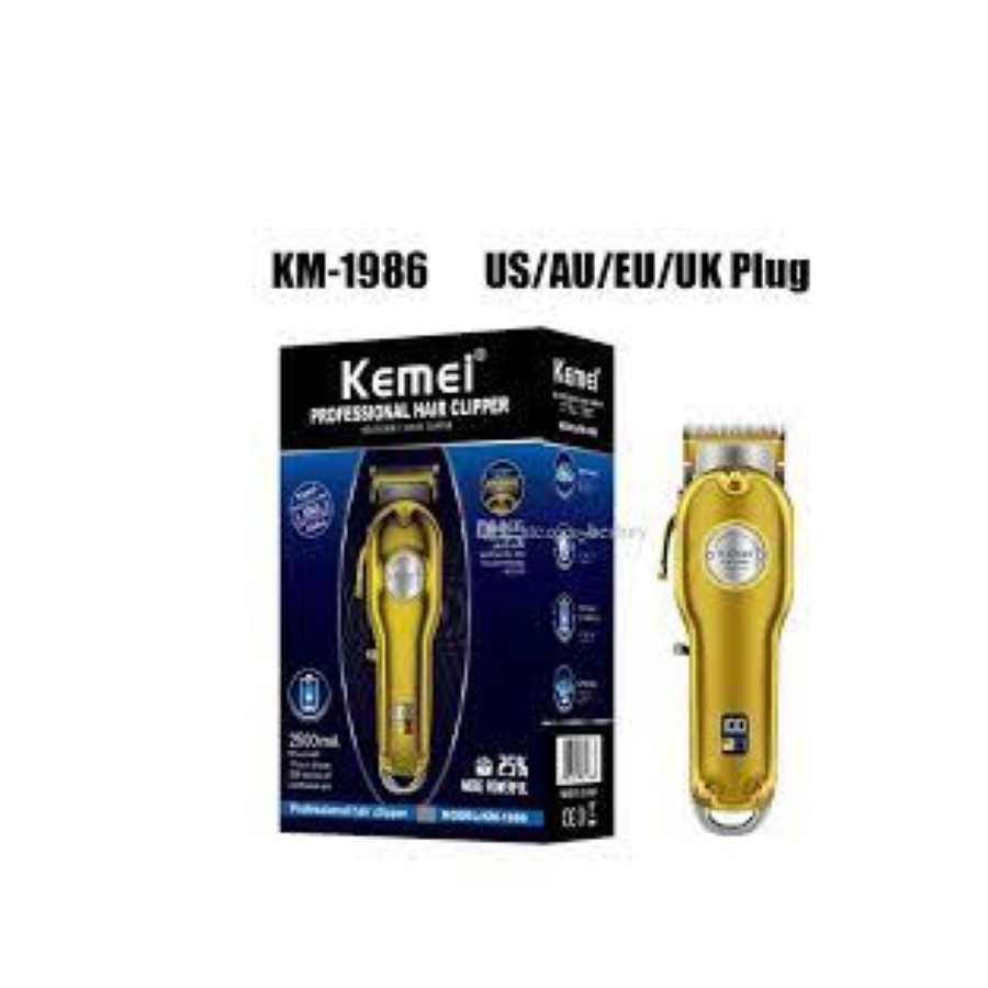 Bộ đồ nghề hớt tóc chuyên nghiệp & đẳng cấp:Gồm Kemei 1986 + 2 kéo cắt & tỉa + áo choàng dài +chổi phủi+dao cạo