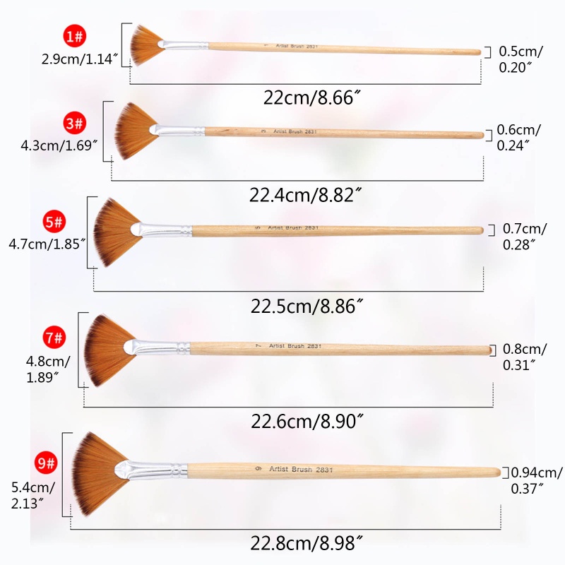 Set 5 Cọ Vẽ Tranh Chống Chảy Xệ Cho Người Lớn Và Trẻ Em