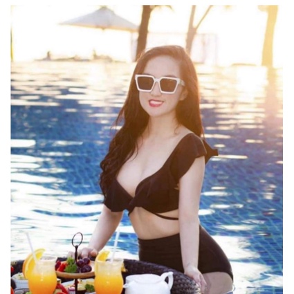Bikini nữ đồ tắm biển 2 mảnh cánh tiên quần cạp cao che bụng KONKUN MS19